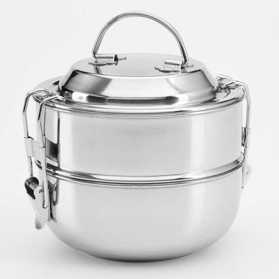 2-Tier Tiffin Lunch Box, Stainless Steel